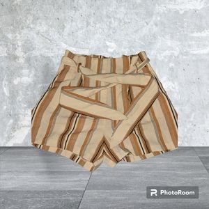 Paper bag shorts orange striped